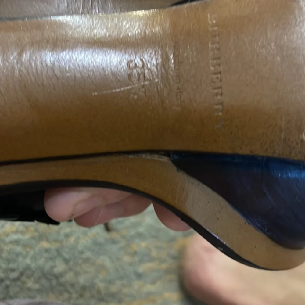 Burberry Prorsum Women Runway Stiletto Brown Leather Platform Heel/Size 35.5 - Picture 8 of 8
